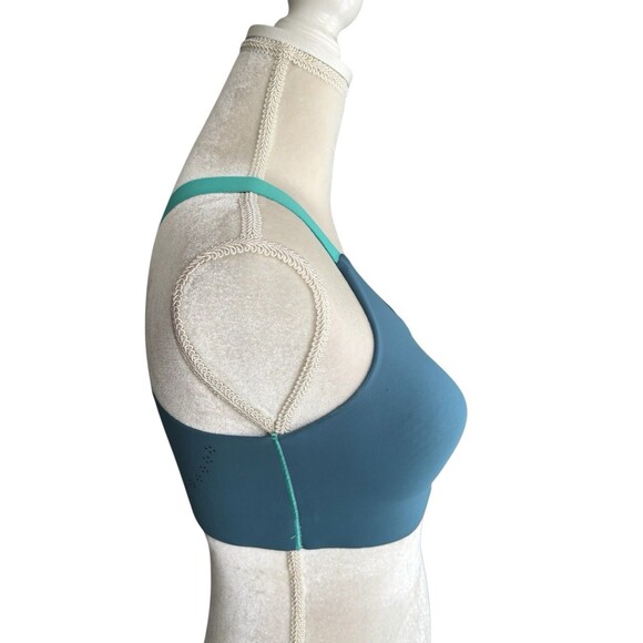 Duluth Trading Co High Impact Bonded Zip Front Sports Bra Size 8 Teal Blue - Picture 5 of 12